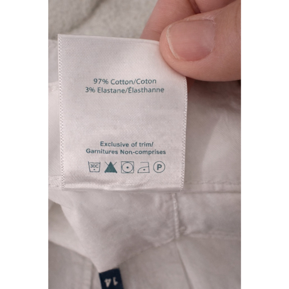 JAG White Chino Shorts Size 14 Mid Rise Stretch Summer Classic - Picture 5 of 11